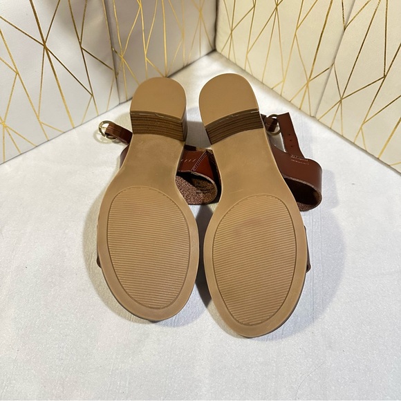 Rampage Ram-Haly Whiskey Brown Wood Heel Boho Sandals - Size 7 - Picture 4 of 8